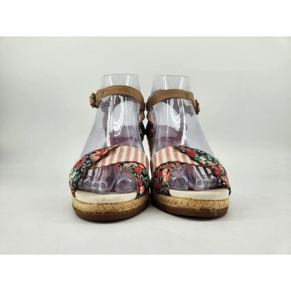 Sperry Saylor Top-Sider Wedge Sandals Womens‎ 5.5M Multicolor Floral Striped